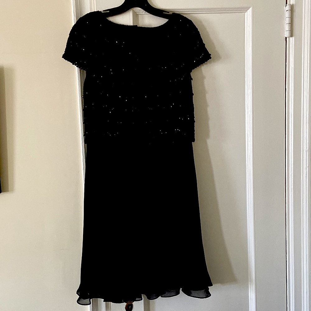 Tahari Cocktail Dress black, beaded upper